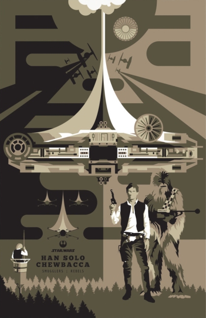 STAR WARS – Han Solo and Chewbacca Millennium falcon – retro series